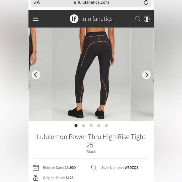 NWT Lululemon Power Thru Legging x Barry’s Tights in Black Orange colour seam - Picture 10 of 16